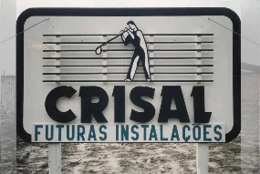 CRISAL logo in an external board indicating CRISAL's future facilities in 1987